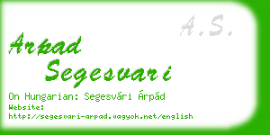 arpad segesvari business card
